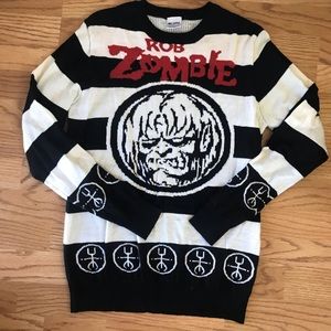 RARE Rob Zombie striped sweater size S unisex